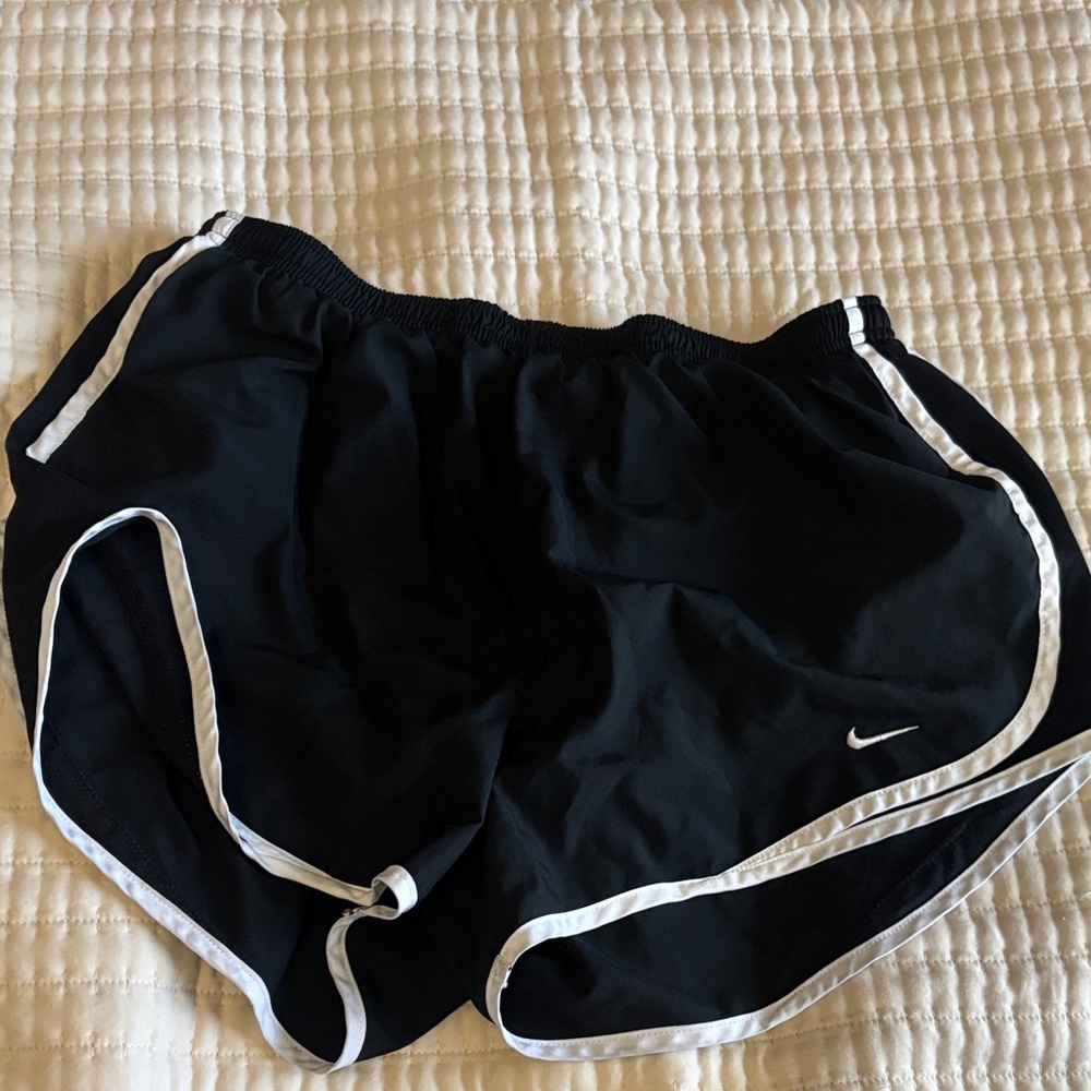 Nike Women’s Black Athletic Shorts with White Piping